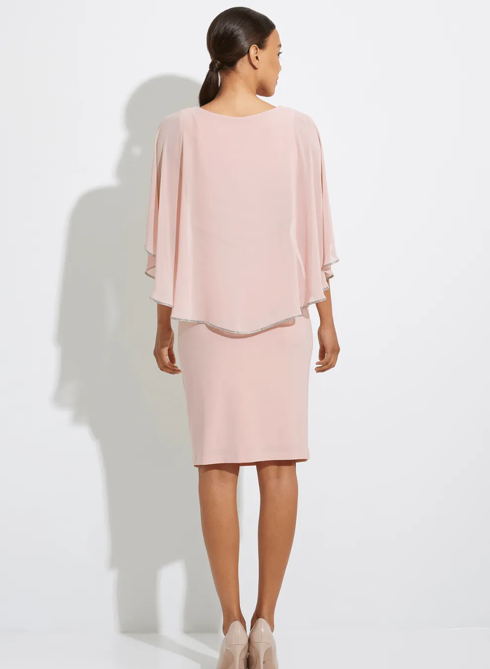 Joseph Ribkoff Signature Rose Cape Dress 221353