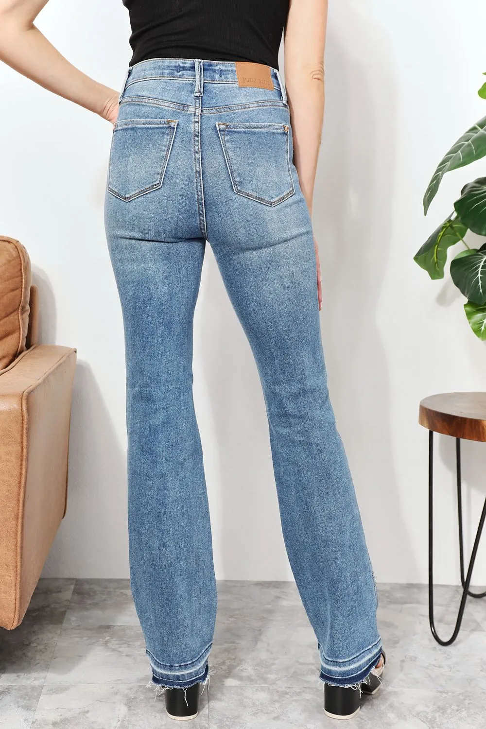 High Waist Full Size Jeans with Pockets