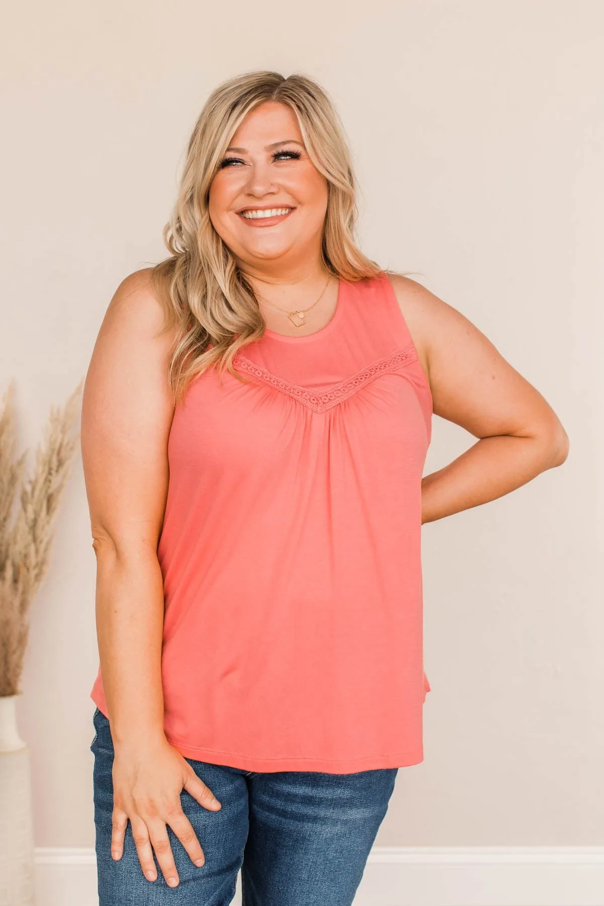 Coral Knit Tank Top