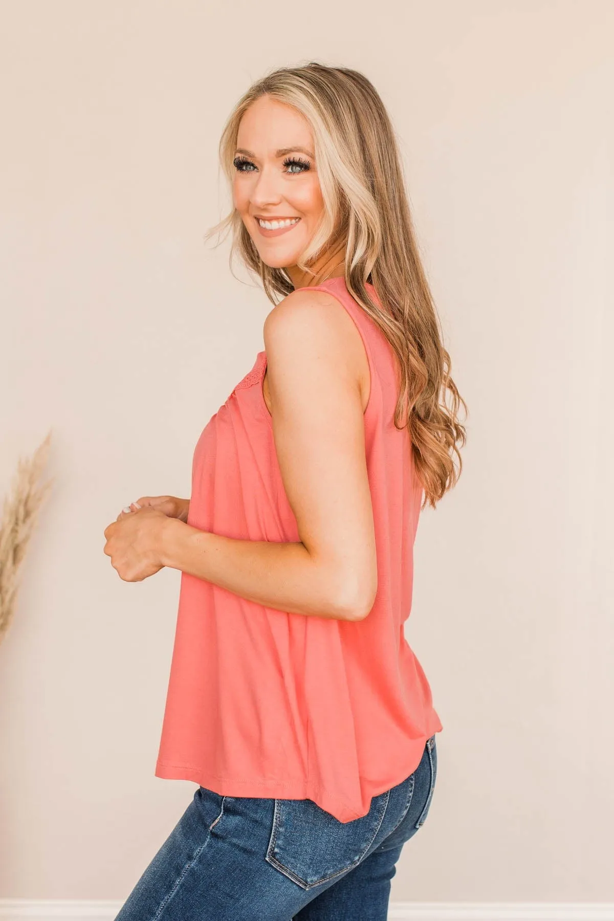 Coral Knit Tank Top