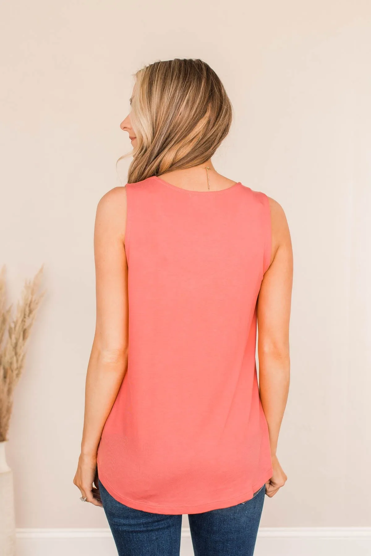 Coral Knit Tank Top