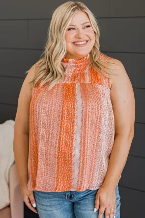 Orange Knit Tank Top