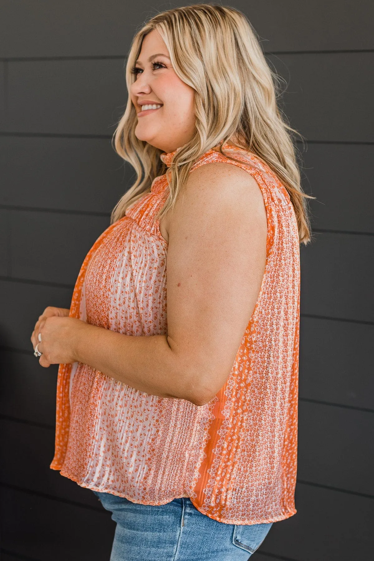 Orange Knit Tank Top