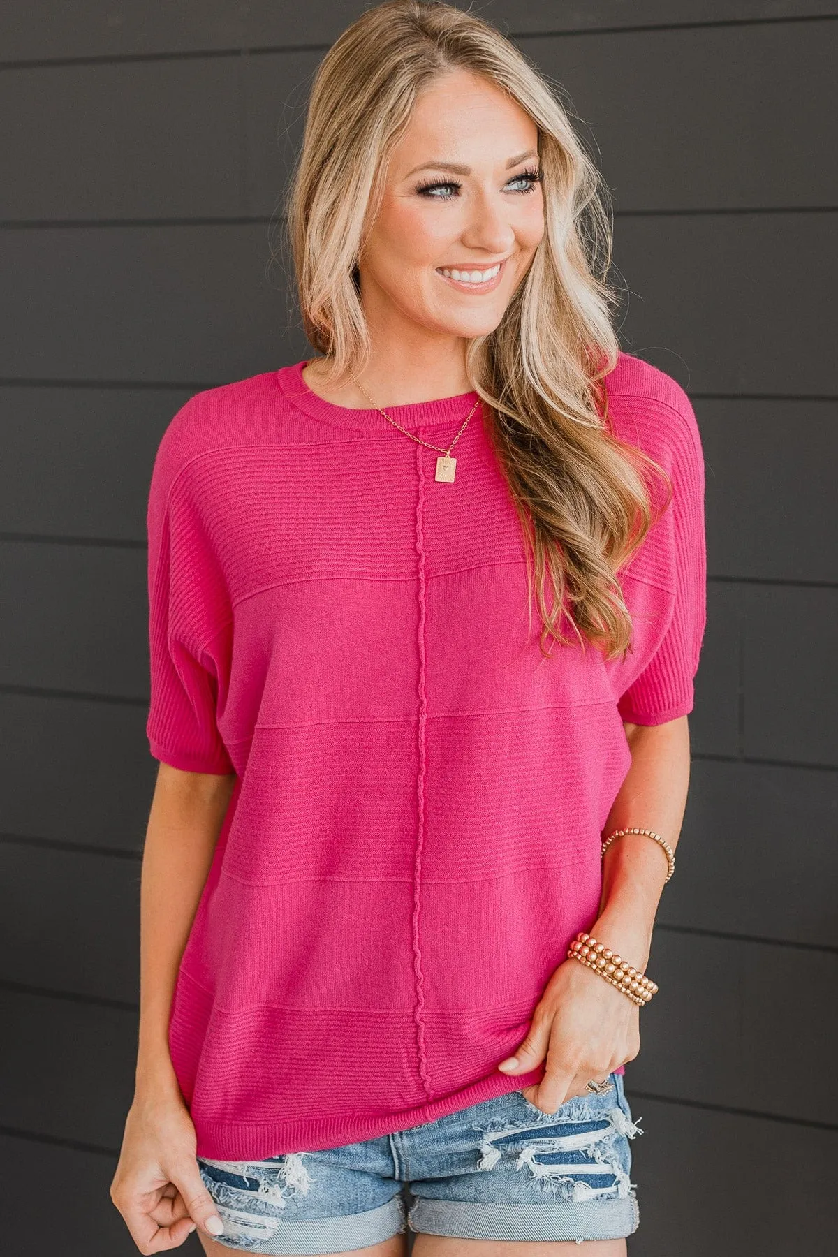 Fuchsia Knit Top