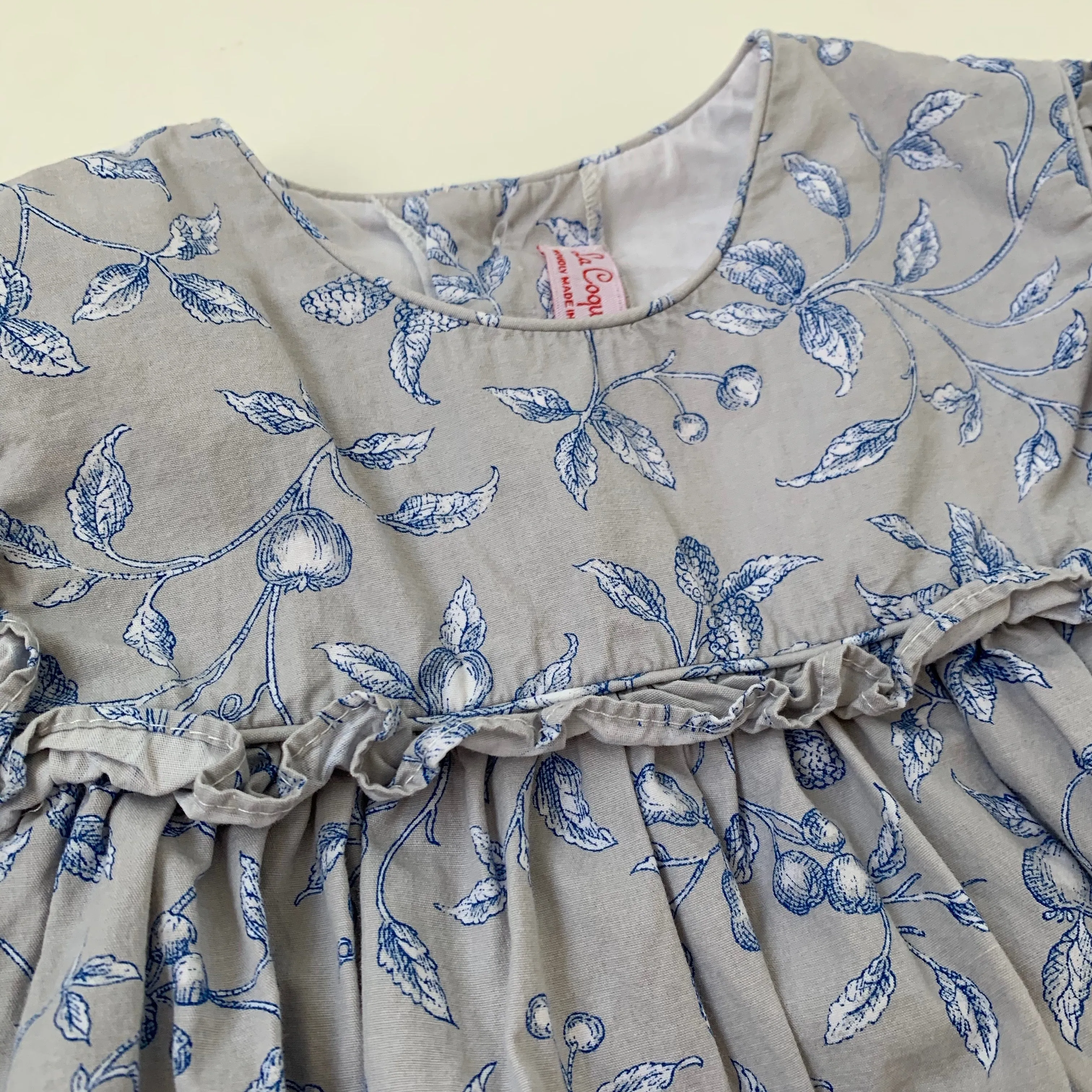 Grey and Blue Frilly Dress for 3-Year-Olds by La Coqueta