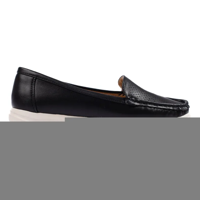 Ladies' black moccasins