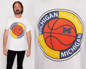 Large 90s University Of Michigan Basketball T Shirt