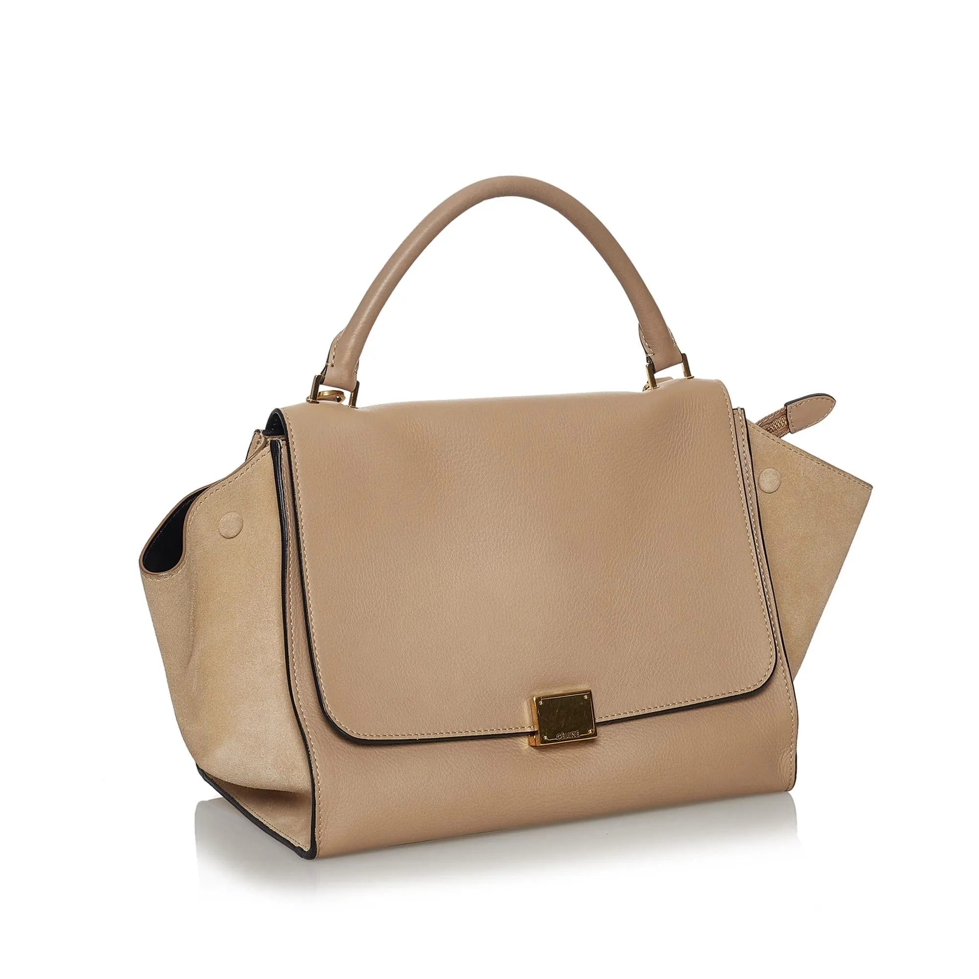 Leather Trapeze Satchel by Celine