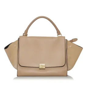 Leather Trapeze Satchel by Celine