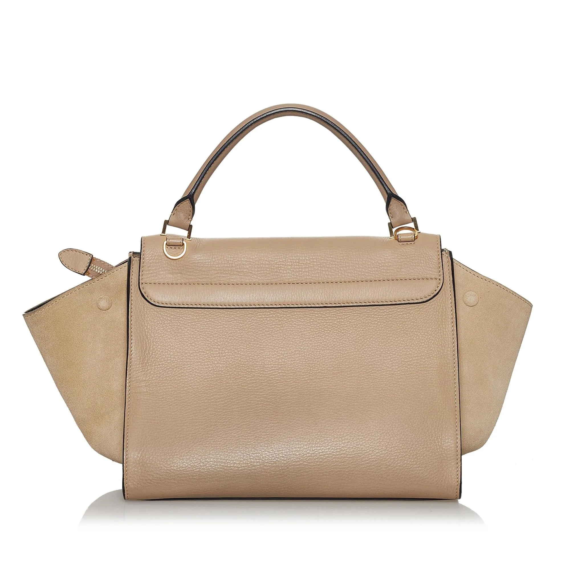 Leather Trapeze Satchel by Celine