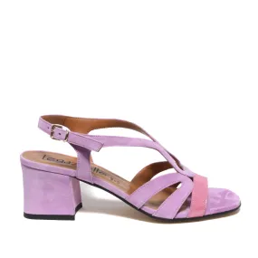 Lilac and Pink Suede Sandal