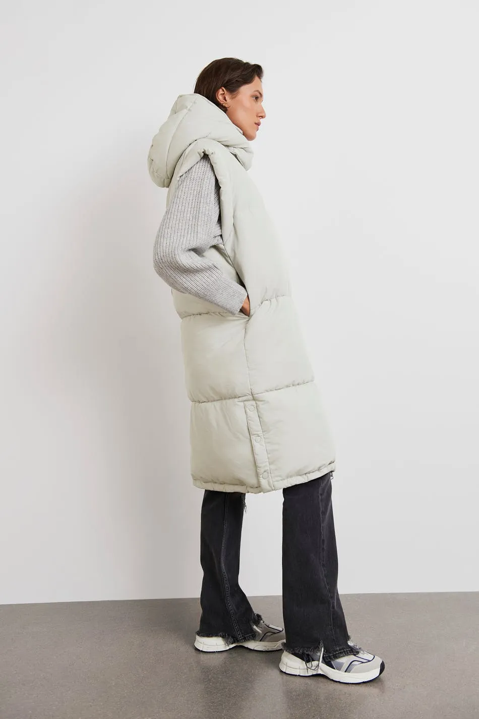 Long Puffer Vest named Cilla