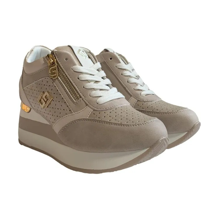 Gold & Gold Beige Women's Sneakers GB825