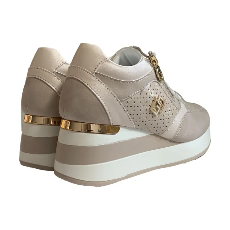 Gold & Gold Beige Women's Sneakers GB825