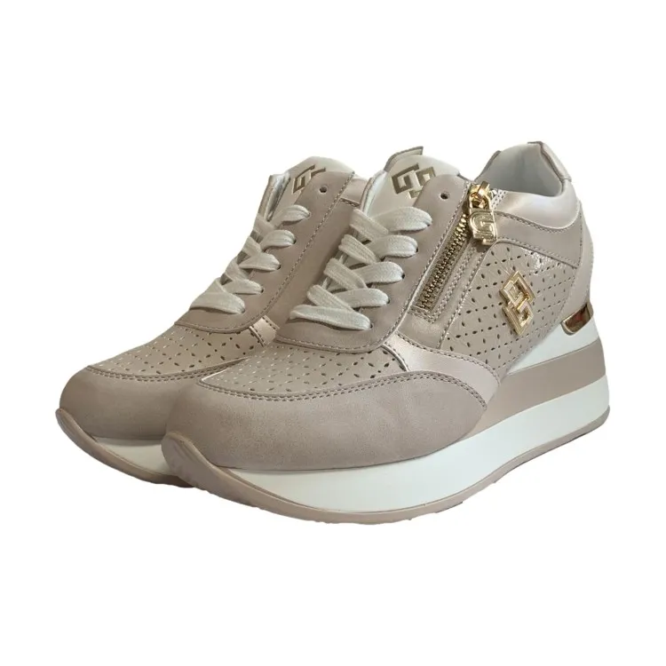 Gold & Gold Beige Women's Sneakers GB825