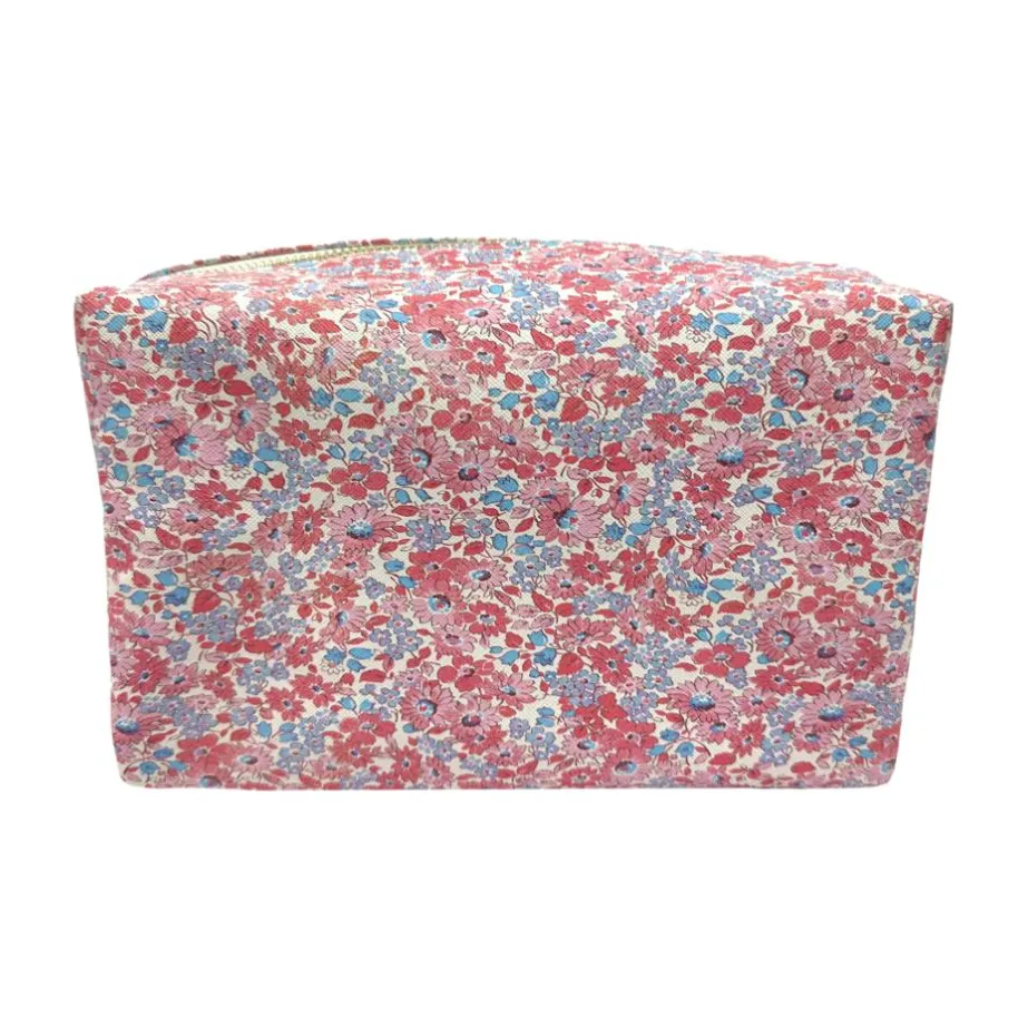 Luxe Cosmetic Bag Marseille with Pink Pinstripe Liner