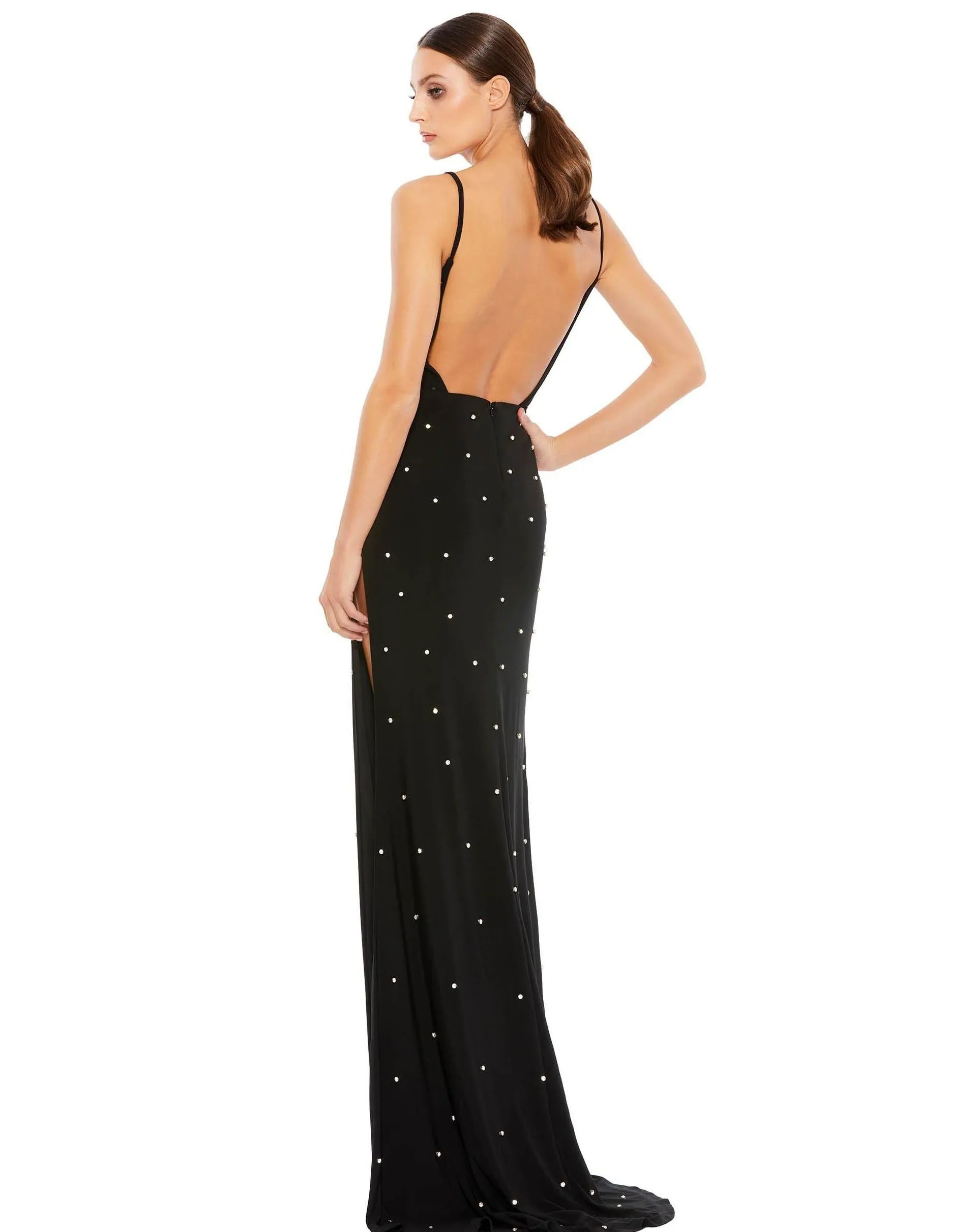 Mac Duggal 70232  Long Spaghetti Strap Formal Gown