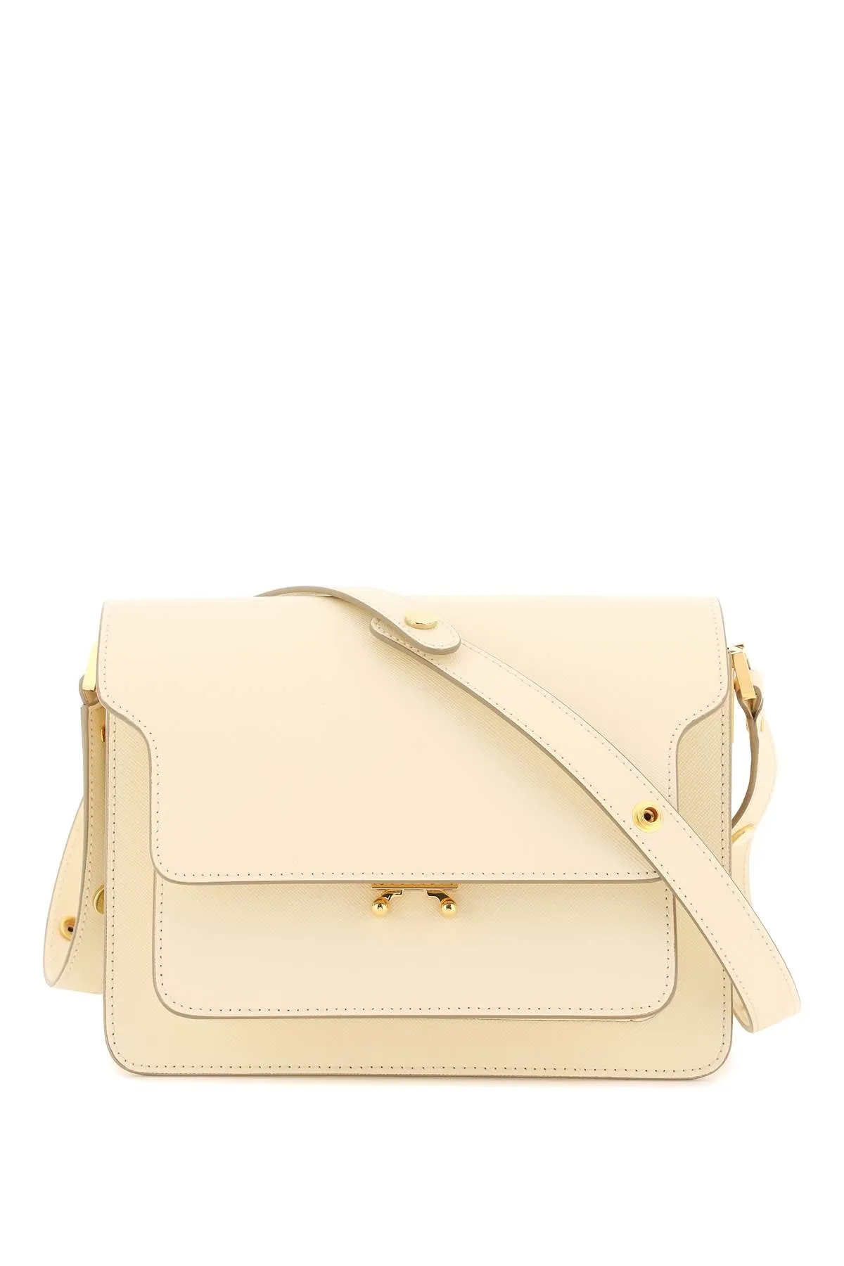 Elegant MARNI Lilac Saffiano Leather Crossbody Bag