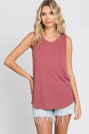 Purple Front Pocket Tank