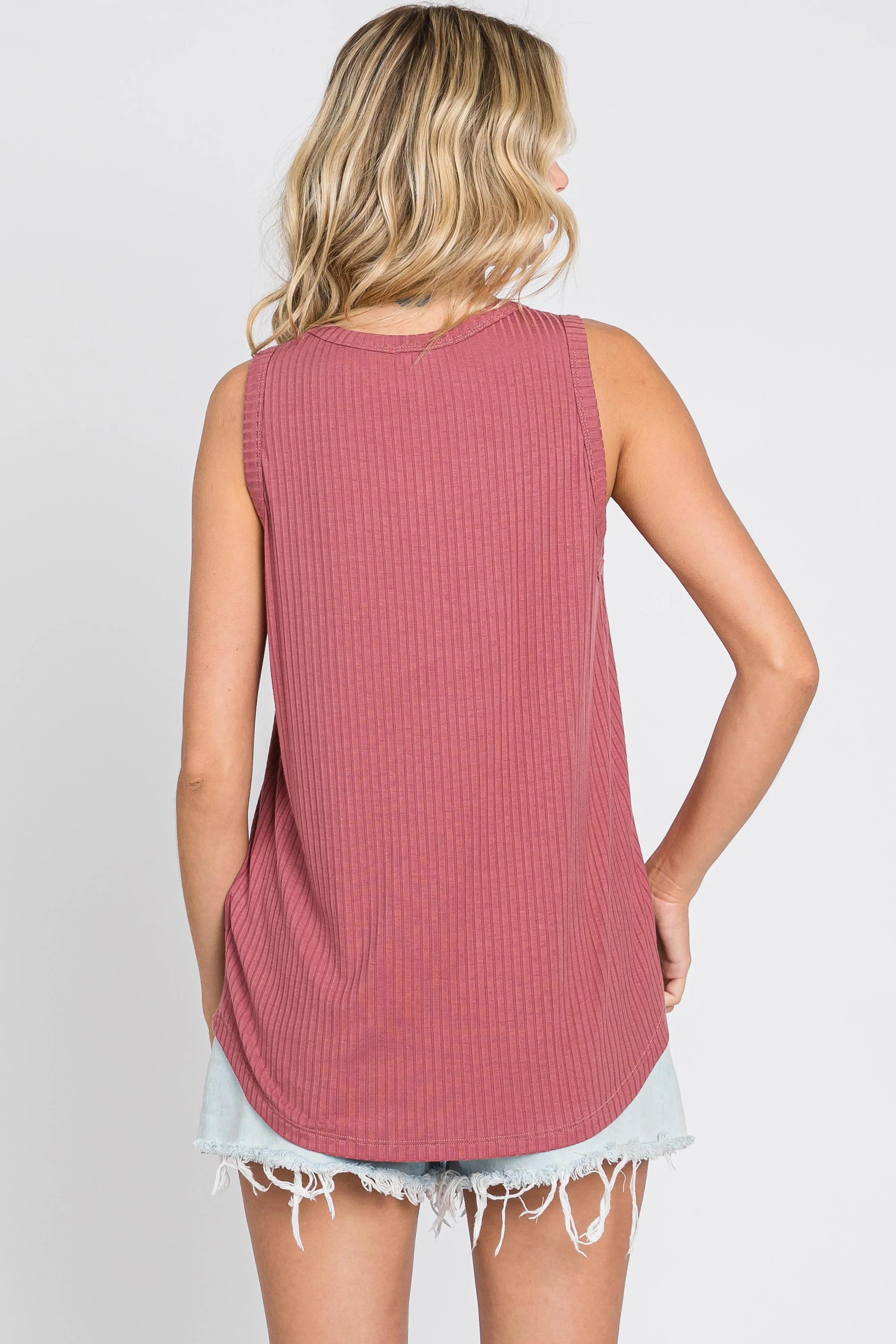 Purple Front Pocket Tank