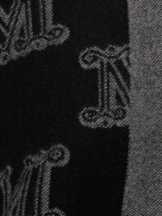 Logo Jacquard Wool Cape