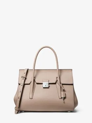 Medium Pebbled Leather Satchel by Campbell