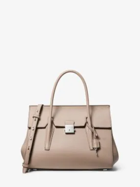 Medium Pebbled Leather Satchel by Campbell