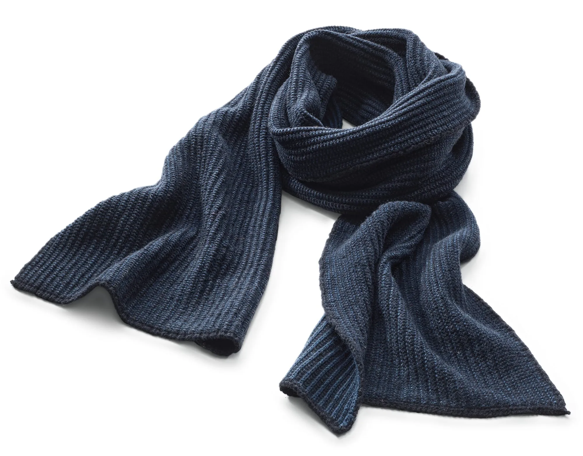 Ribbed Scarf in Blue-Navy