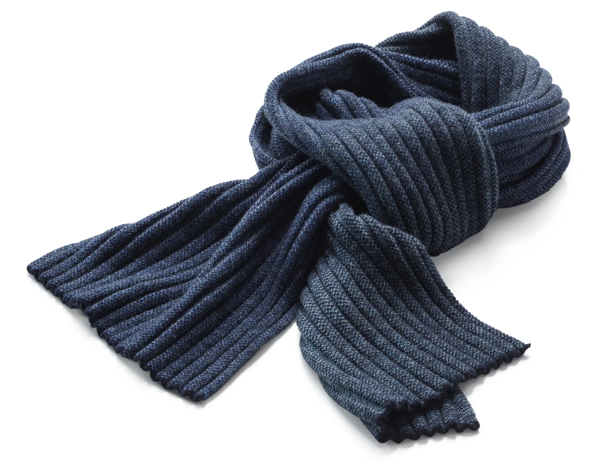 Ribbed Scarf Men Dark Blue Manufactum