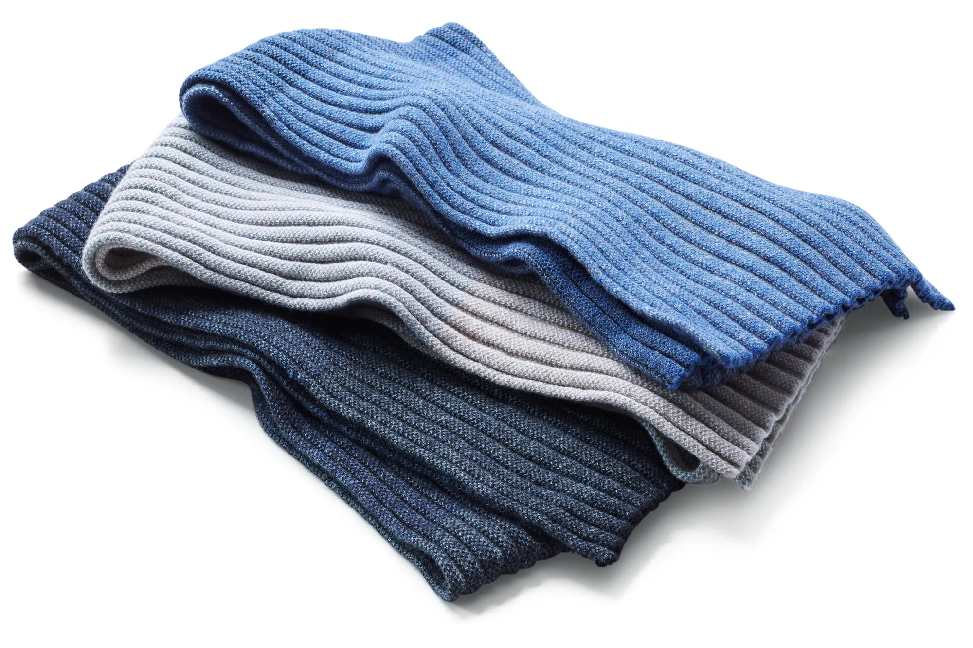 Ribbed Scarf Men Dark Blue Manufactum