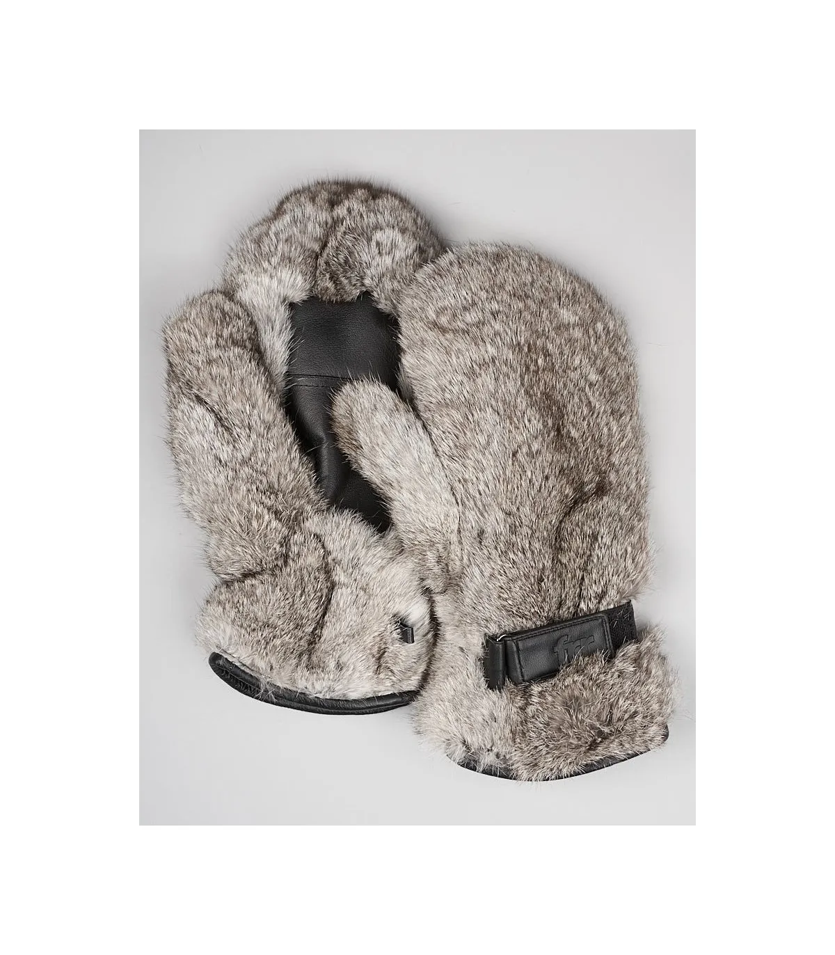 High-Quality Grey Rabbit Fur Mittens for Men