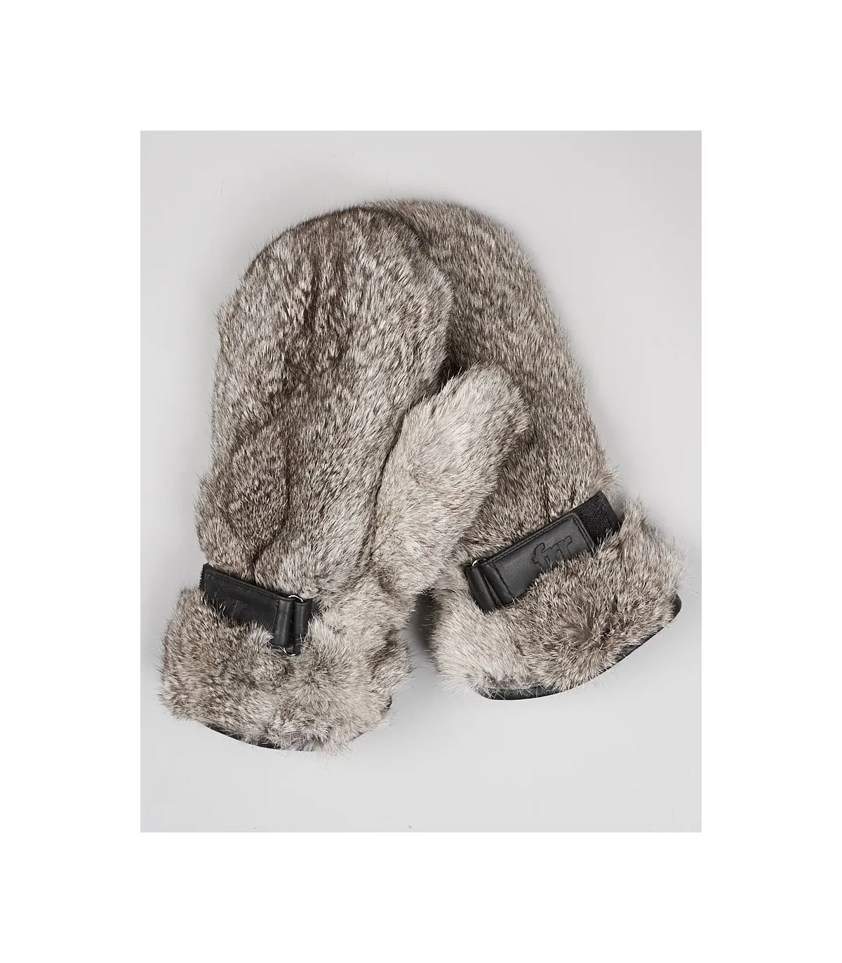 High-Quality Grey Rabbit Fur Mittens for Men