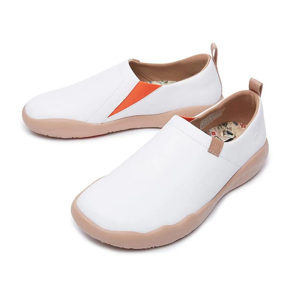 Bright White Microfiber Leather Women