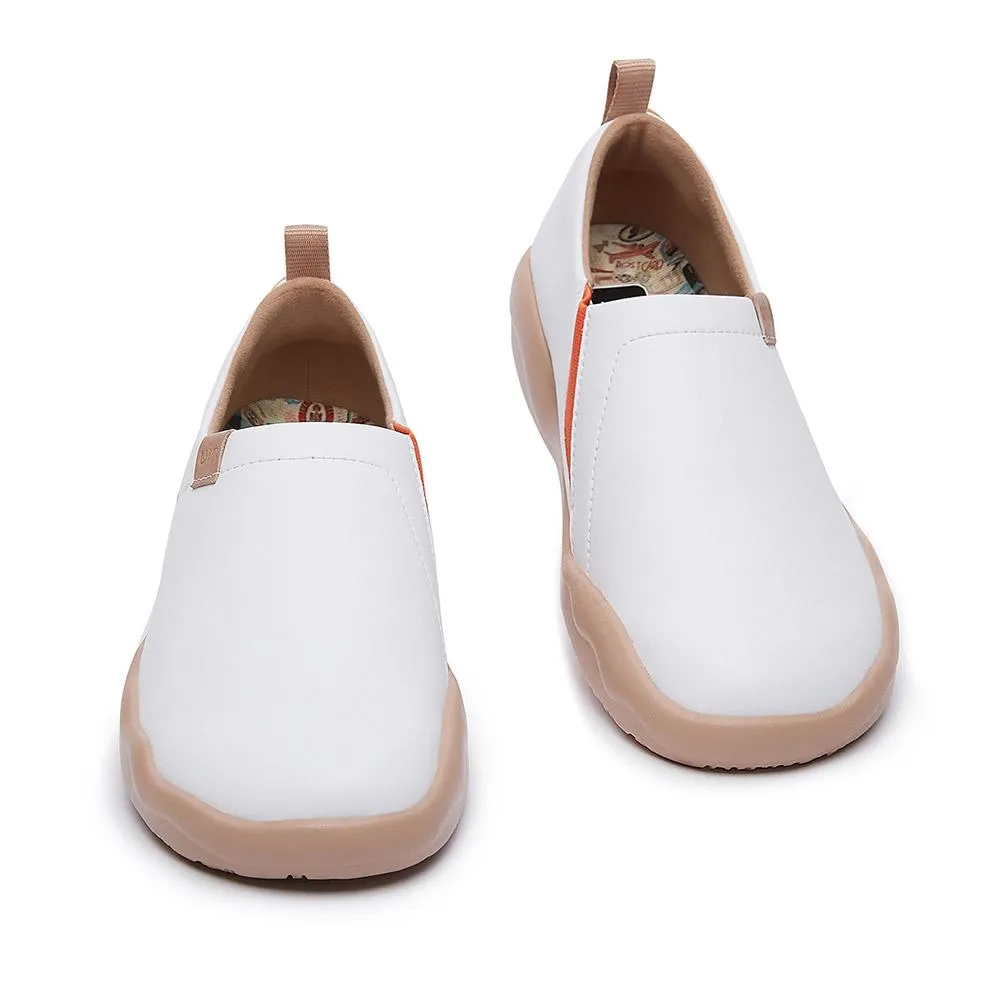 Bright White Microfiber Leather Women