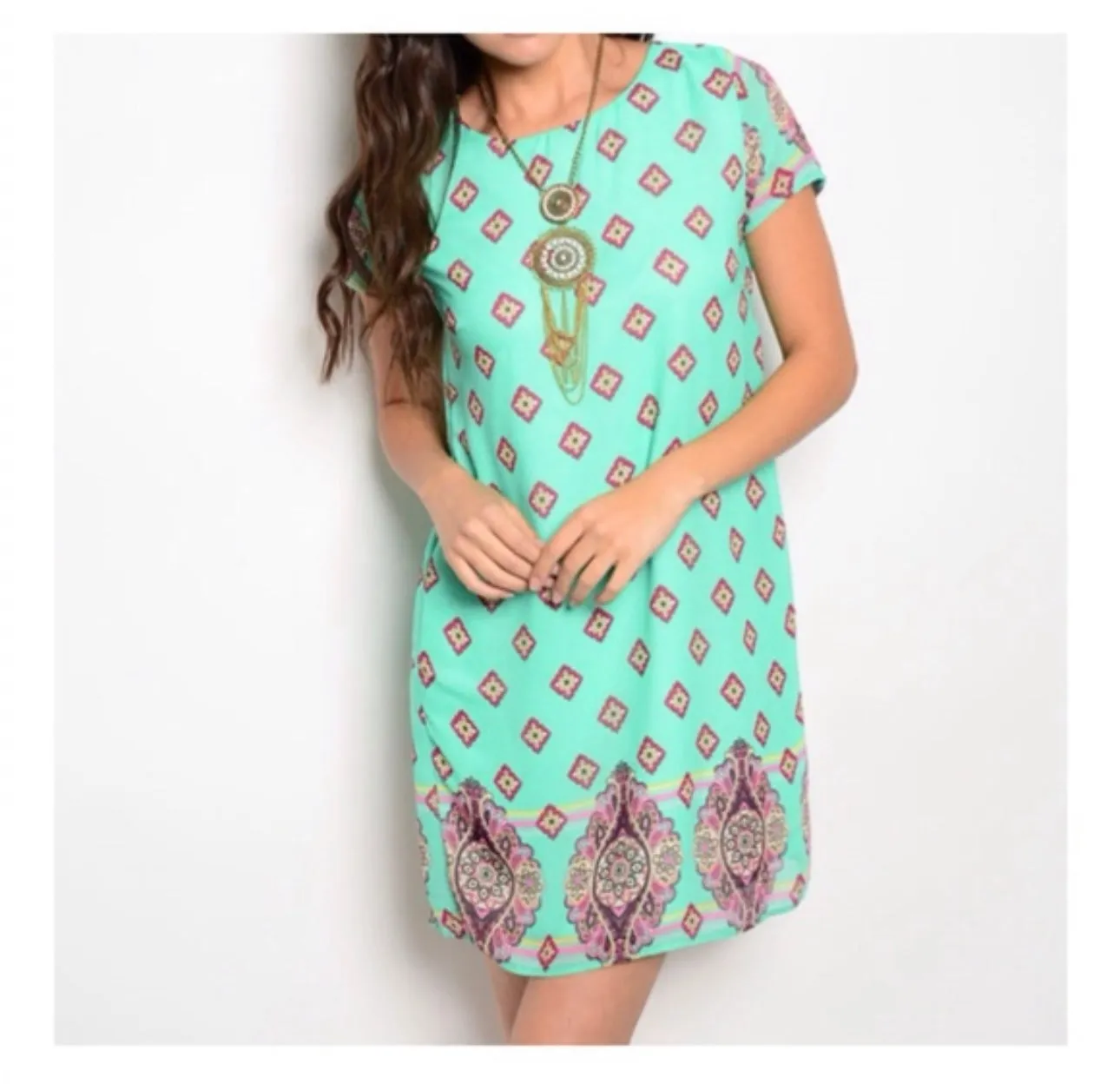 Mint Paisley Dress Design