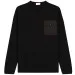 Black Moncler Patch Pocket Crewneck Knit Jumper,