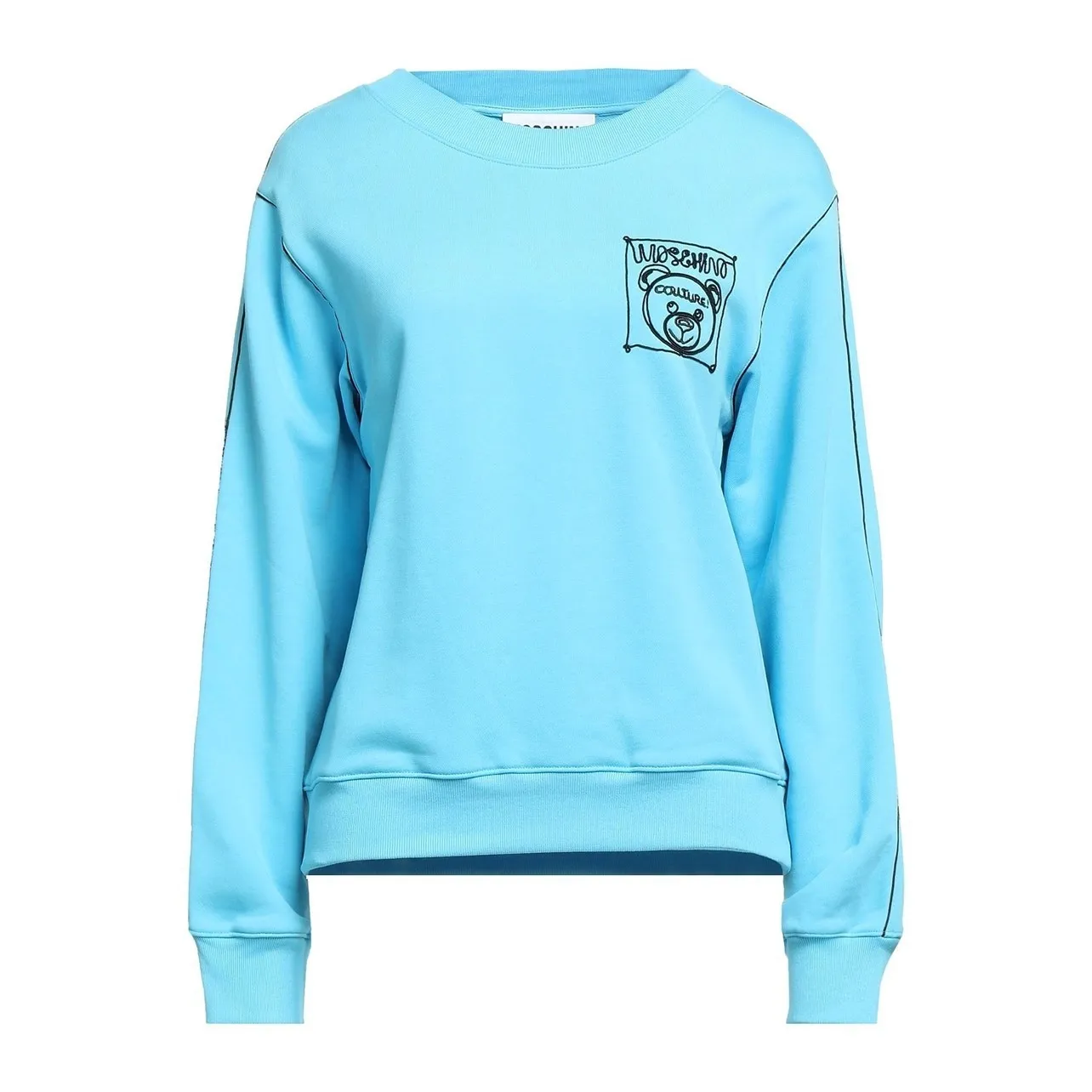 Moschino  |Long Sleeves Plain Cotton Logo Hoodies & Sweatshirts
