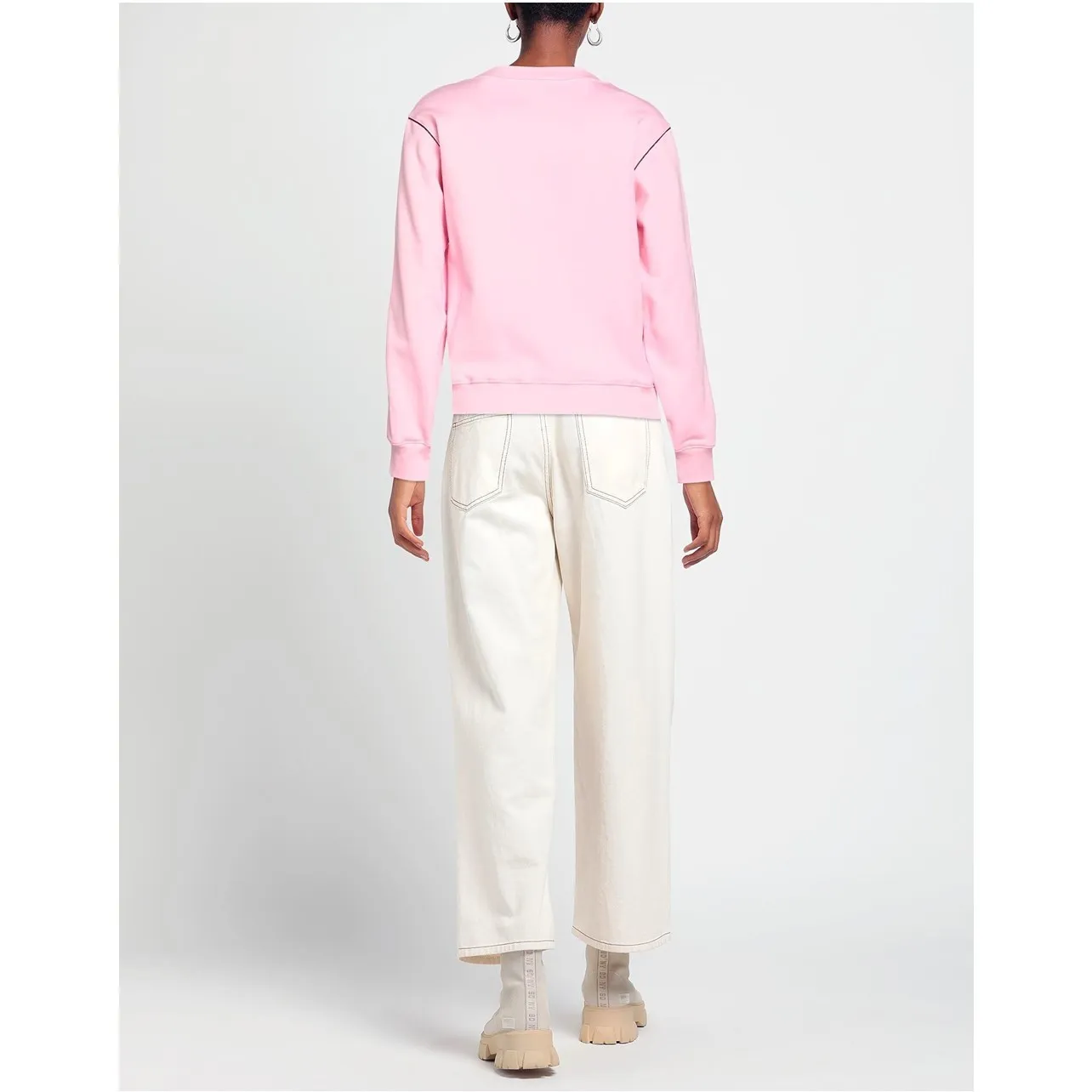 Moschino  |Long Sleeves Plain Cotton Logo Hoodies & Sweatshirts