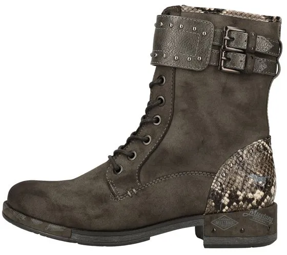 Anthracite Faux Leather Ankle Boots with Zipper