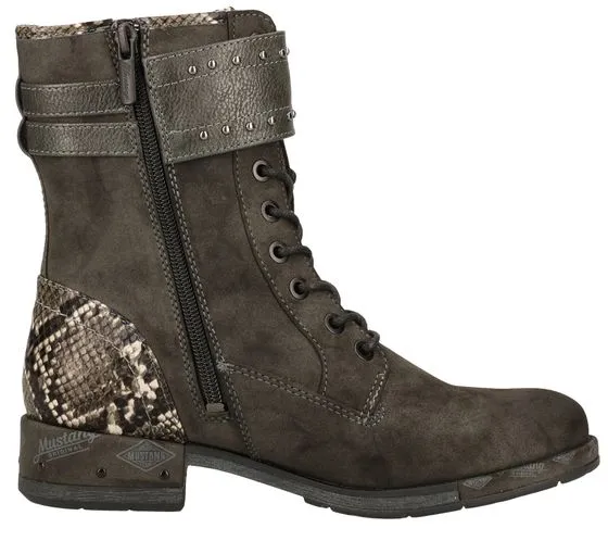 Anthracite Faux Leather Ankle Boots with Zipper