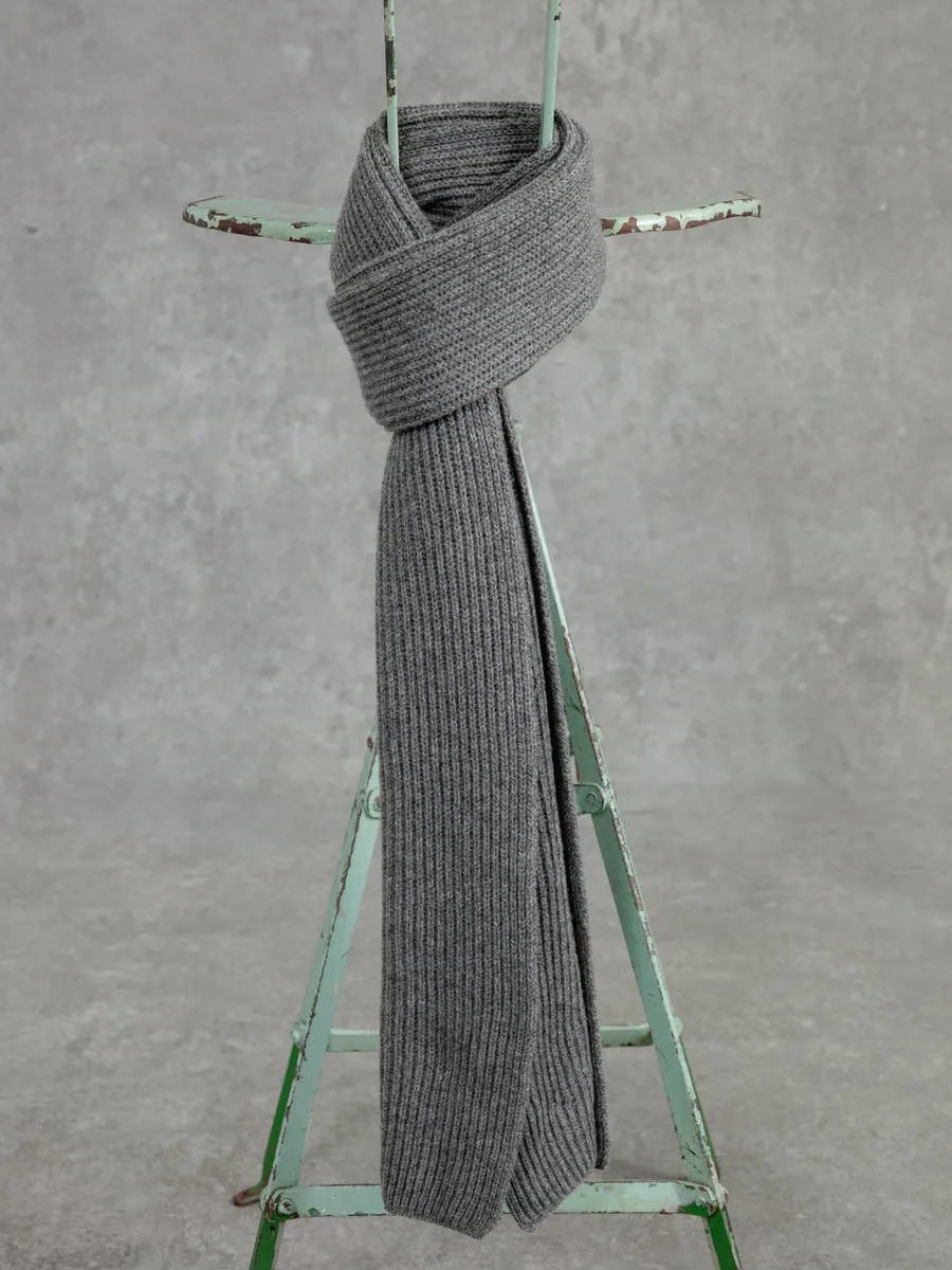 Neutral Wool Ribbed Scarf by Courreges