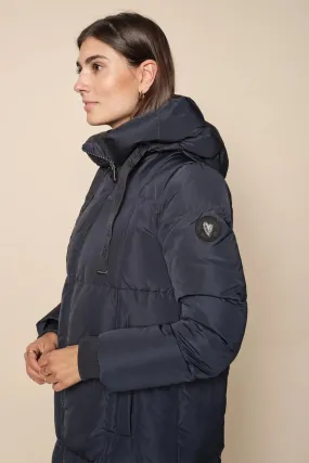 Navy Blue Nova Square Down Coat Frakke Mos Mosh