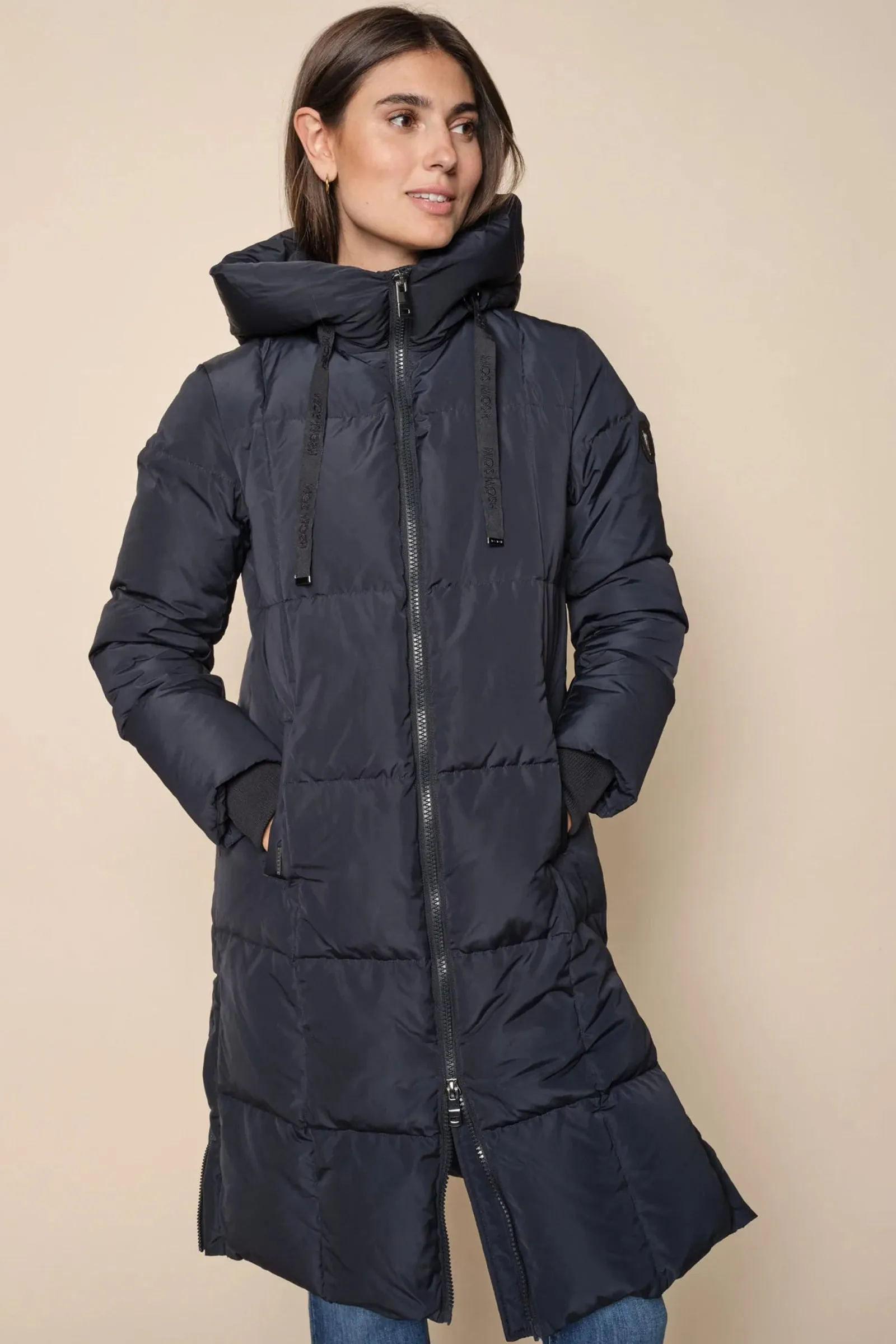 Navy Blue Nova Square Down Coat Frakke Mos Mosh