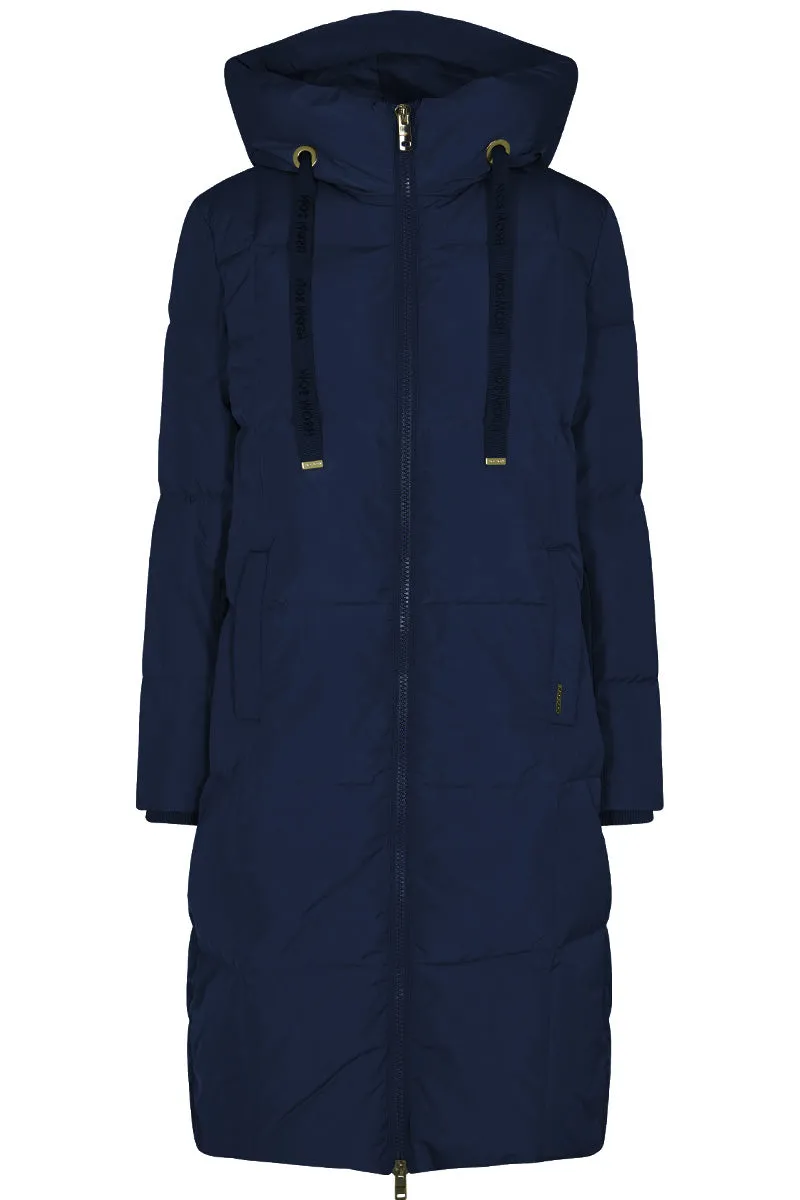 Navy Blue Nova Square Down Coat Frakke Mos Mosh