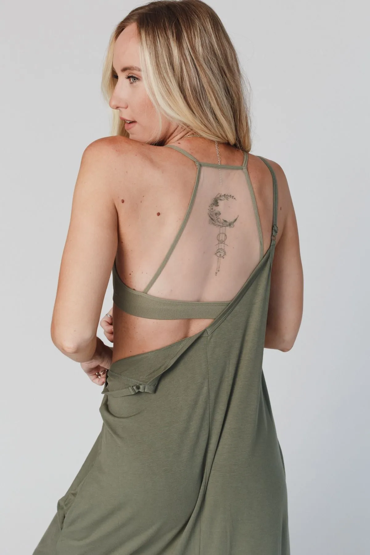 Crescent Moon Olive Bralette