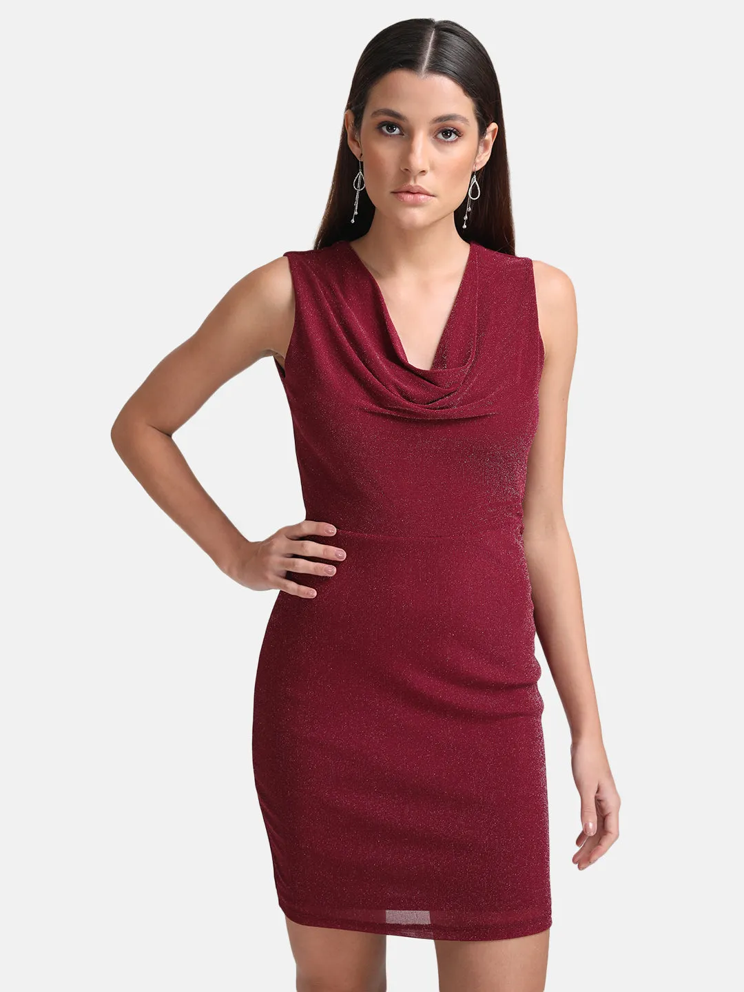 cowl neck mini dress