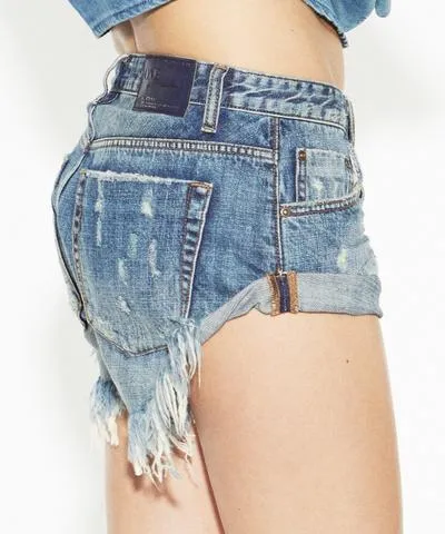 Stylish One Teaspoon Blue Suede Bandits Shorts