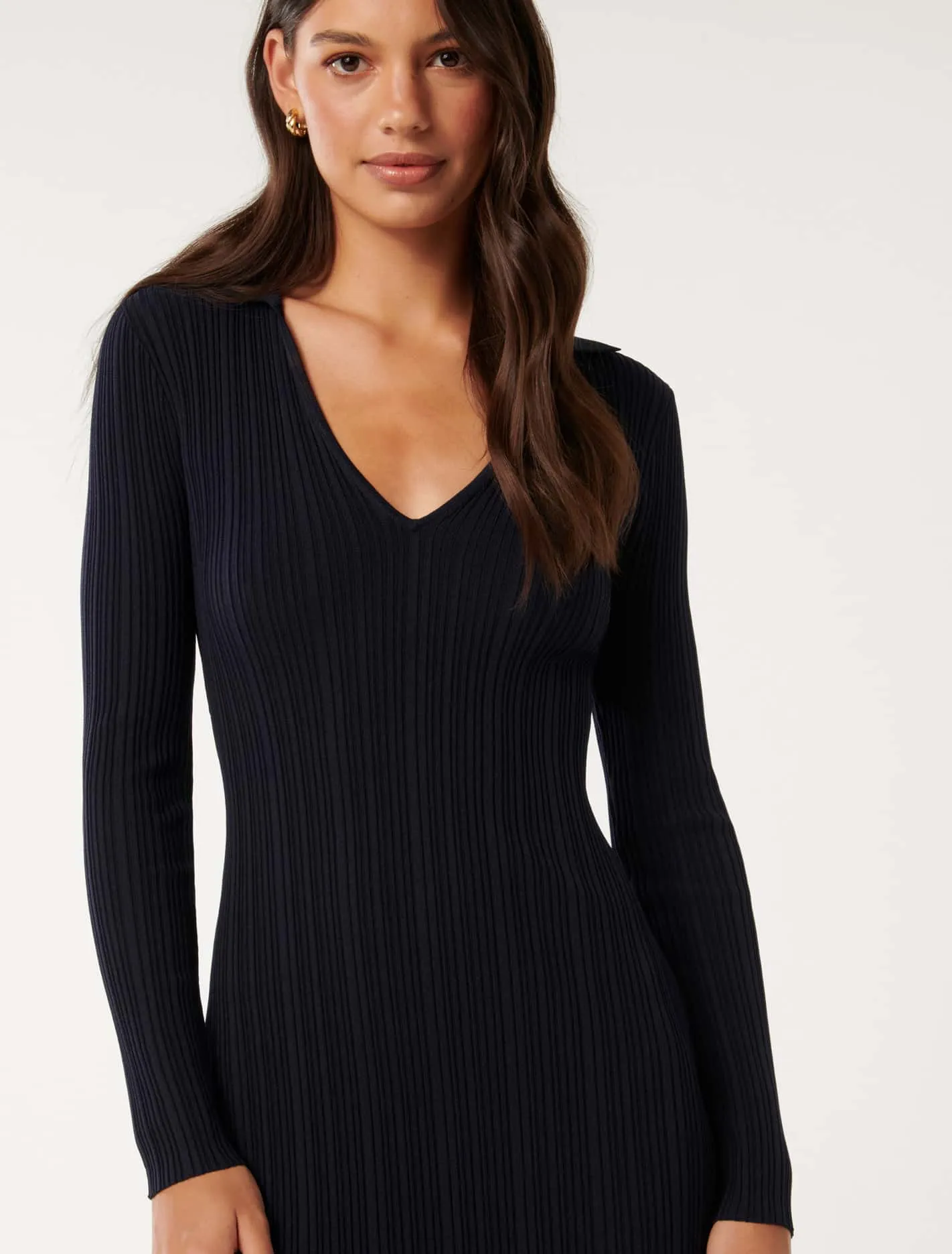 Paris Long Sleeve Multi Rib Knit Dress