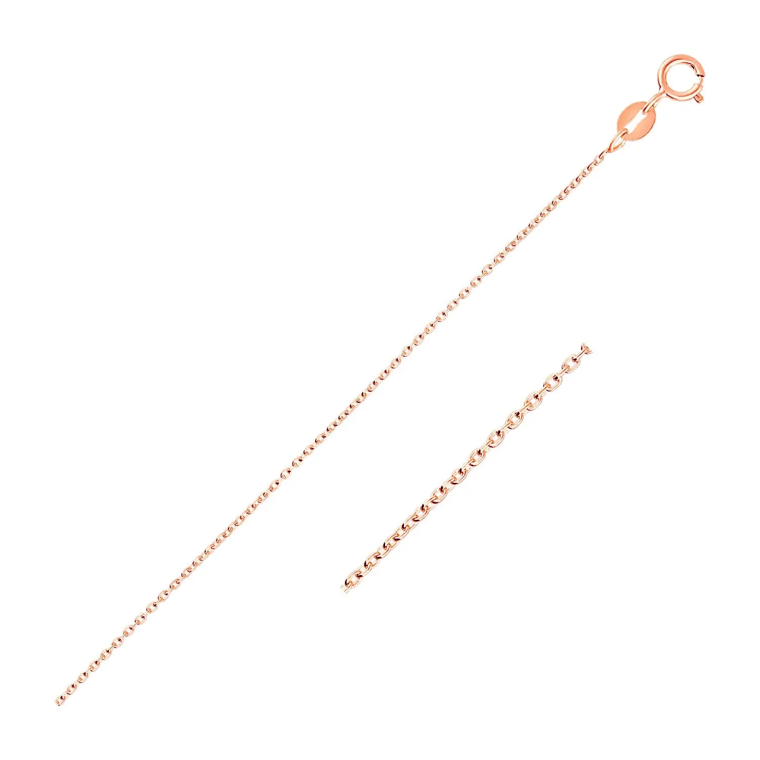 Pink Gold Oval Cable Link Chain 0.7mm