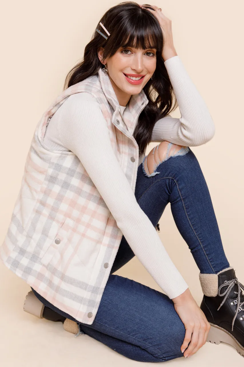 Plaid Puffer Vest called Tiffany